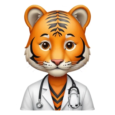 Tiger doctor with stethoscope sticker