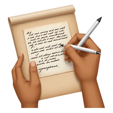 hand with write on the paper sticker