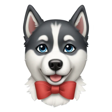 Siberian husky with a bow sticker