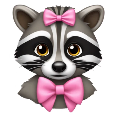 raccoon and pink bow sticker