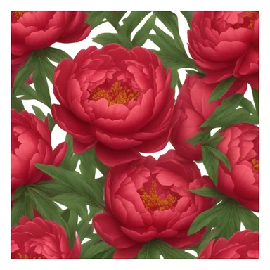 background composed of red peonies sticker