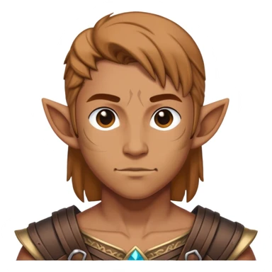 DnD character. The composition is centered, showing only the head and upper chest, ensuring perfect symmetry and alignment. sticker