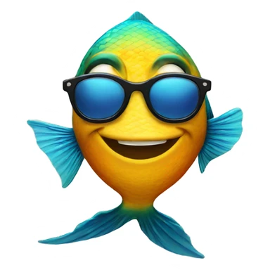 Fish with sunglasses  sticker