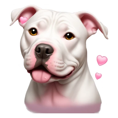 Pitbull with pink hearts around head sticker