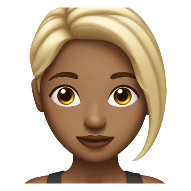 A brown eyed girl with lashes and blonde hair that has highlights  sticker