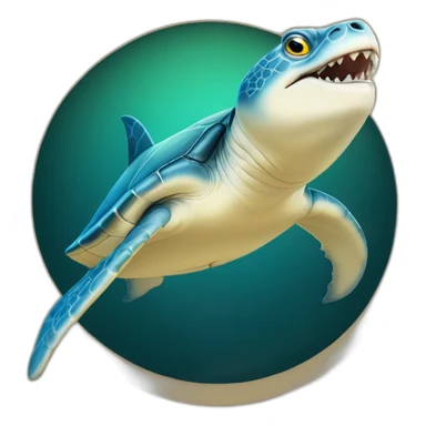 une tortue sur un requin sticker