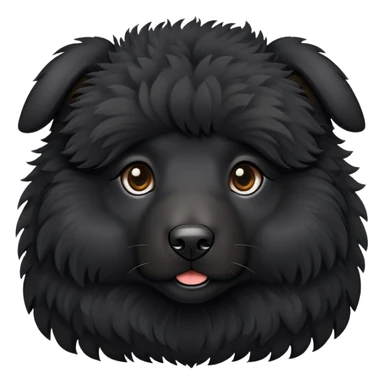 black small fluffy sheepo dog sticker