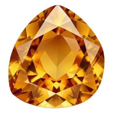Single gemstone rock character, warm golden citrine, squat and heavy like a rock, with carved facets  sticker