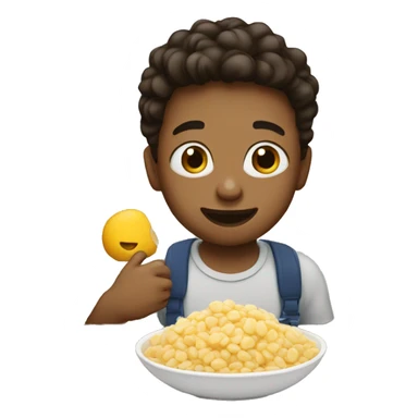 Boy eating Quaker  sticker