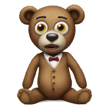 mr bean teddy bear with one eye as button sticker