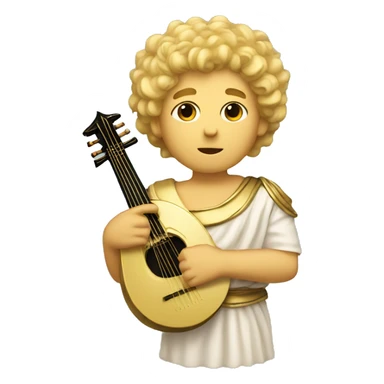 Apollo god. Calm face Holding a lyre with Blonde hair sticker