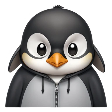 head and shoulders portrait of a friendly anthropomorphised penguin wearing a mafia-style tracksuit, soprano vibe, angry, intense brooding expression sticker