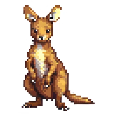 a kangaroo, pixel art style sticker