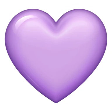 A light purple heart emoji that has the same shape as a normal heart emoji and light reflecting is from the tip of the heart and in straight shape sticker