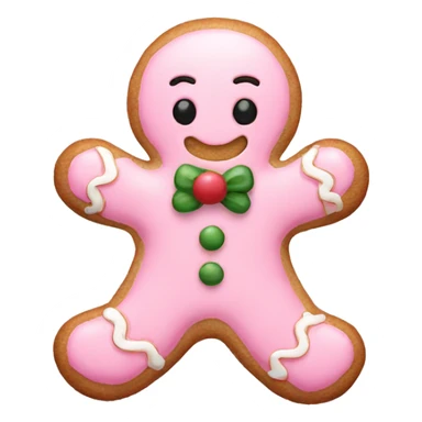a pastel pink Christmas gingerbread man  sticker