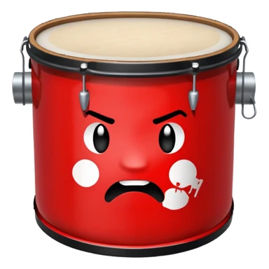 irate stencil on drum  remove skull sticker