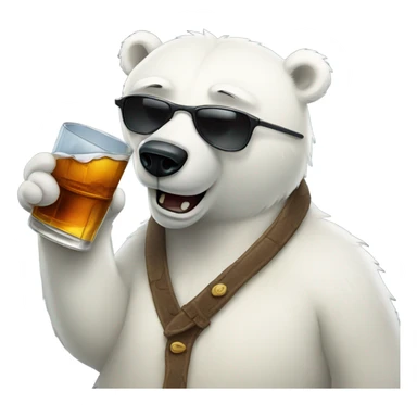 Polar bear with whiskey  sticker