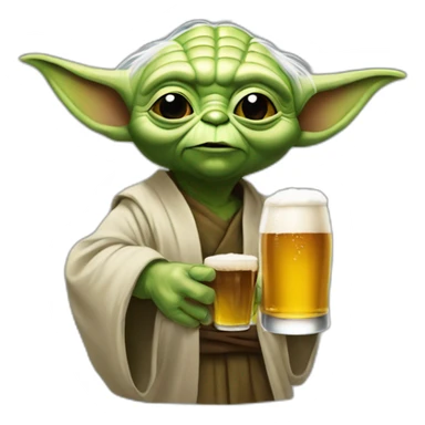yoda qui boit de la bière sticker