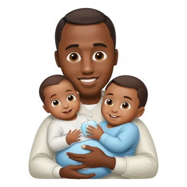 Sean “Diddy” Combs with baby oil and a very small infant sticker