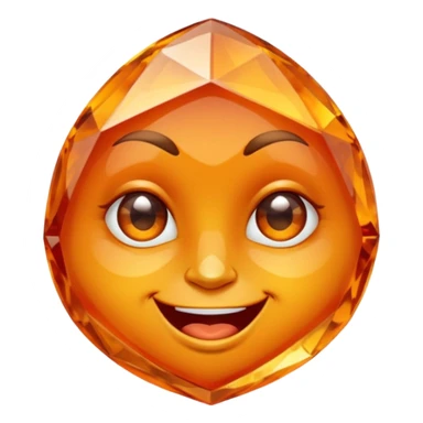 Orange crystal emoji winking face sticker