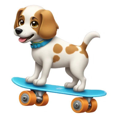 Dog roller skating  sticker