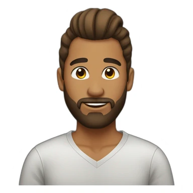 Beard brown man bun sticker