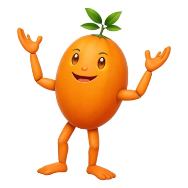 Orange with face and legs and arms sticker