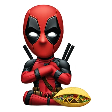 Deadpool eating taco sticker