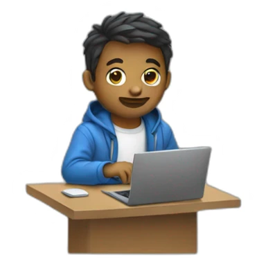 Cute programmer on his laptop sticker