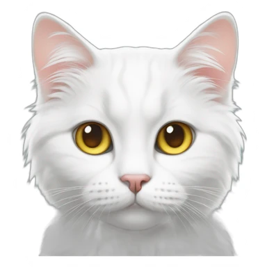white fluffy cat with heterochromia sticker