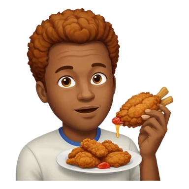 Black guy eating chicken  sticker