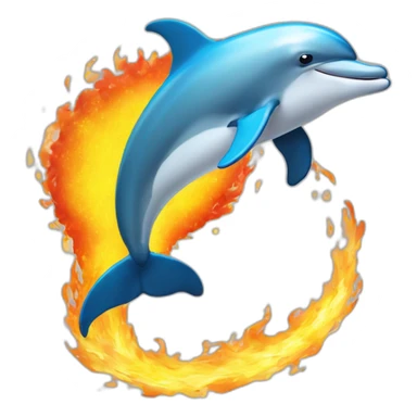dolphin jumping through hoop of fire sticker