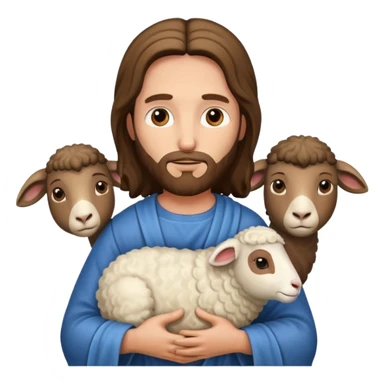 Jesus saving sheep sticker