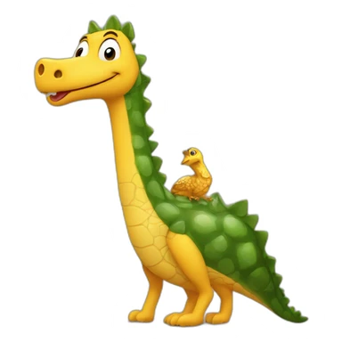 une poule sur un crocodile sur une girafe sticker