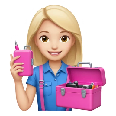 nig girly cellphone with a pink mini toolbox sticker