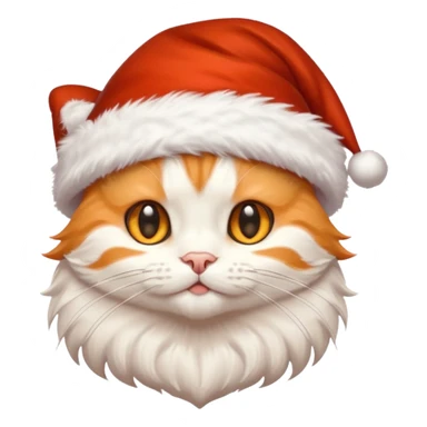 Light orange tabby kitty inside a Santa hat sticker