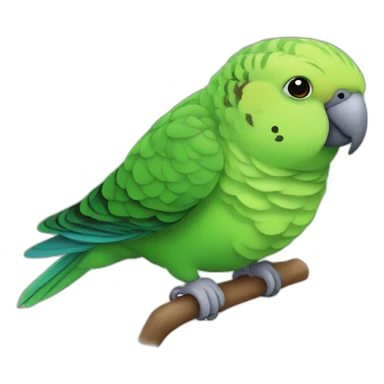 chubby green and striped parakeet sticker