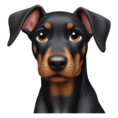 Doberman miniatura bebé negro sticker