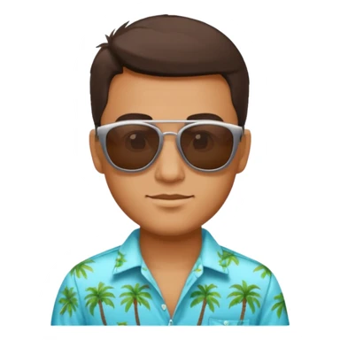 man with sunglasses and summer shirt sticker