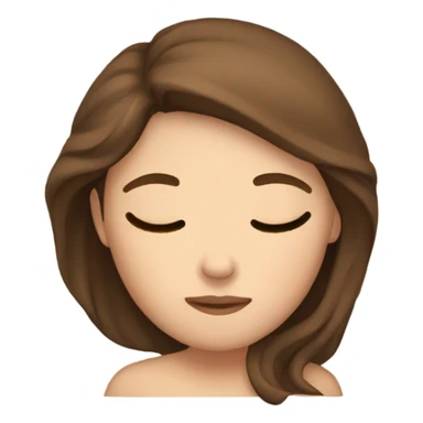 Girl with brown hair sleeping sticker