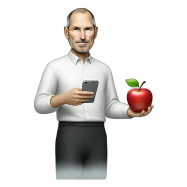 Steve Jobs with apple in hand sticker