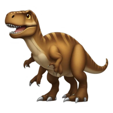 t-rex wearing brown eskimo outfit sticker