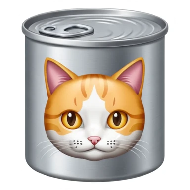 a flat round cat food can sticker