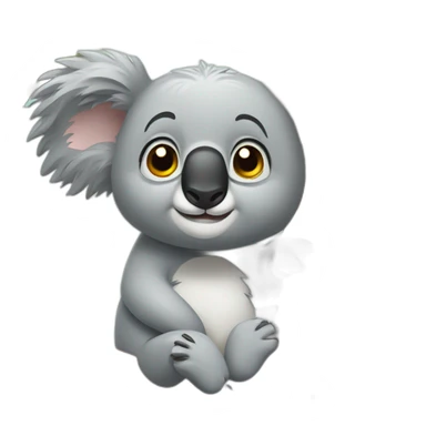 gray koala on a tree with lazy expression sticker
