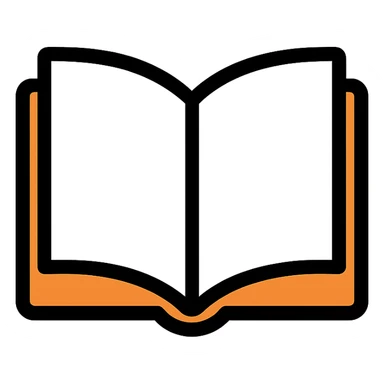 open thick white book icon sticker