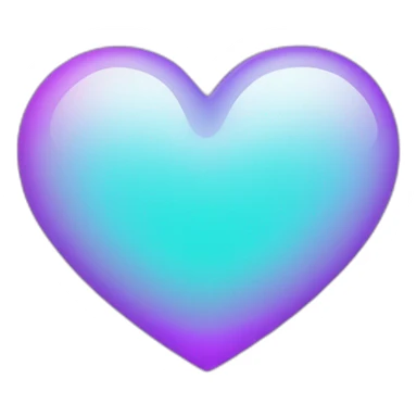 Lilac cyan gradient heart sticker