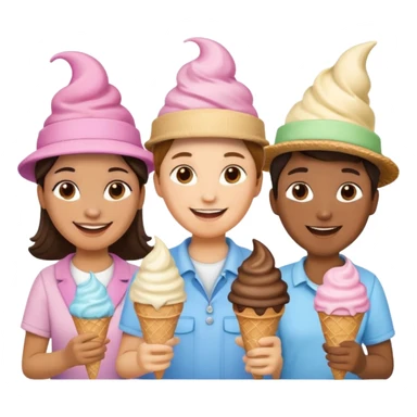 Hat-wearing ice cream vendors sticker