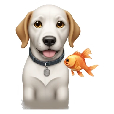 Dog with fish take sticker