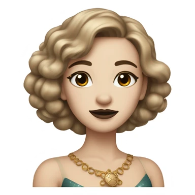 Create the zodiac sign leo as a pale brunette girl with elaborate makeup and dress that matches the zodiac sign  sticker