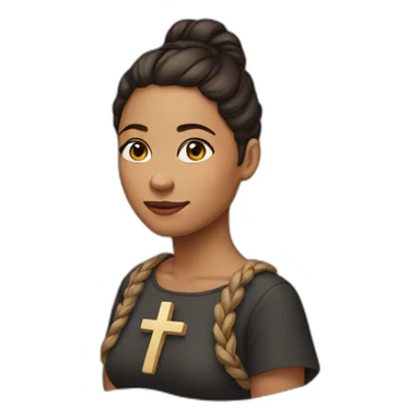 Woman with a cross t-shirt sticker